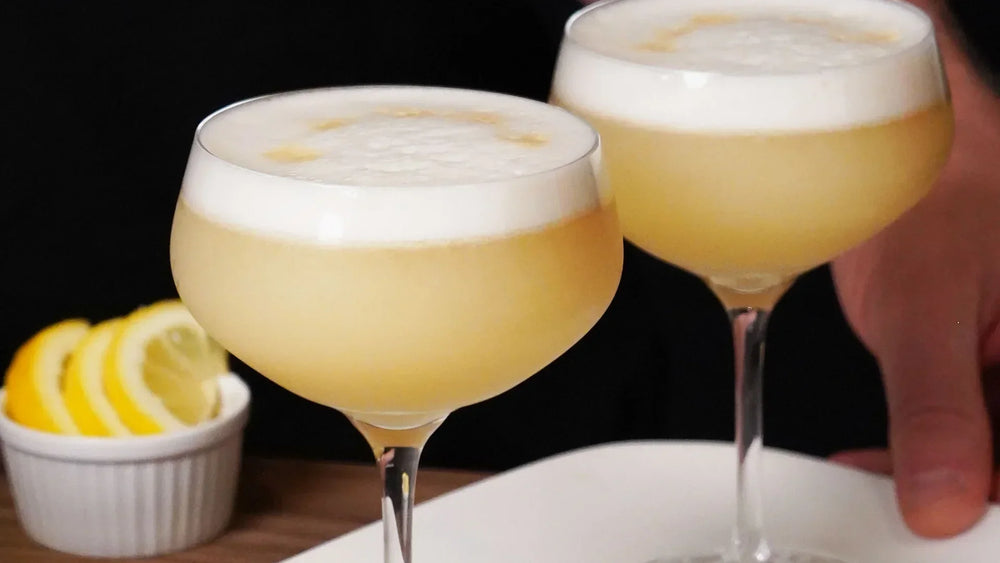 Peach Whiskey Sour Cocktail