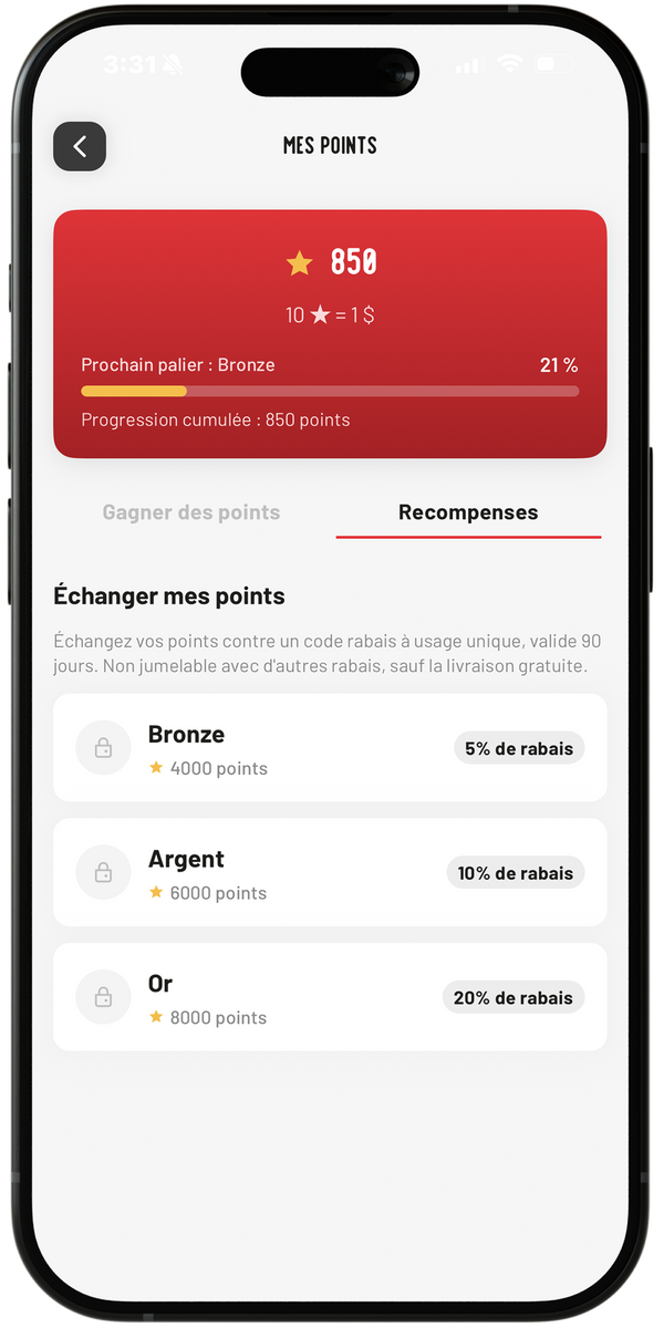 POINTS & RÉCOMPENSES